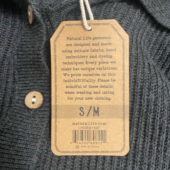 NWT Natural Life Long Sleeve Rib Knit Maxi Sweater Dress Charcoal Size S/M NEW - Picture 13 of 15